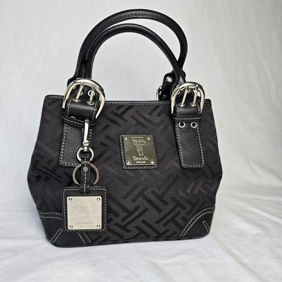 Tignanello Monogram Satchel Bag Canvas & Leather - Picture 2 of 15